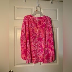 Lilly Pulitzer silk long sleeve top